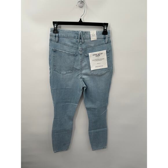 GOOD AMERICAN NWT Good Waist Skinny Distressed Crop Jeans in Blue635 // 6 - Picture 11 of 11